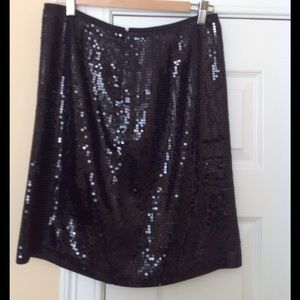 Ann Taylor black sequin skirt, size 6